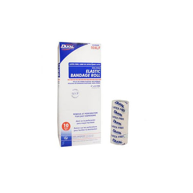Bandage 4"x4.5yd Stretch Elastic 2 Clip Closure Tan LF Non-Sterile 50rl/Ca - Surgical Supplies NY